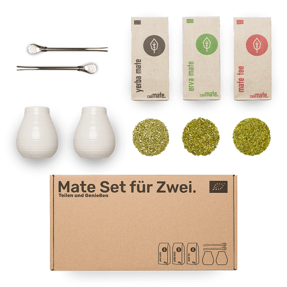 Mate Set Keramik weiß für 2 Personen
