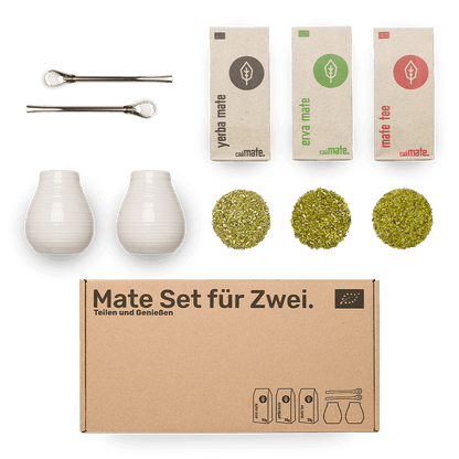 Mate Set Keramik weiß für 2 Personen