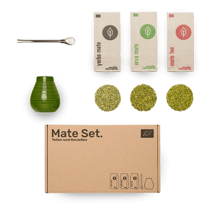 Mate Set Keramik grün – Matebecher mit Bombilla