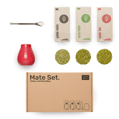 Mate Set Keramik rot – Matebecher mit Bombilla