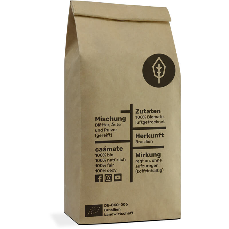 yerba mate tee bio rückseite caámate